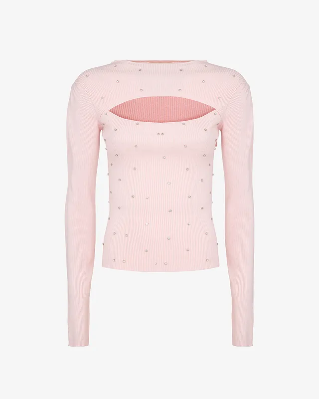 Markup Donna Maglieria Maglia con apertura e pietre maglia