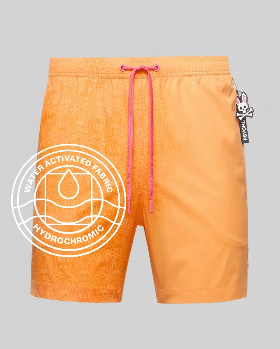 Psycho Bunny Men's Swimwear Samos costume da bagno Papaya 6" idroreattivo