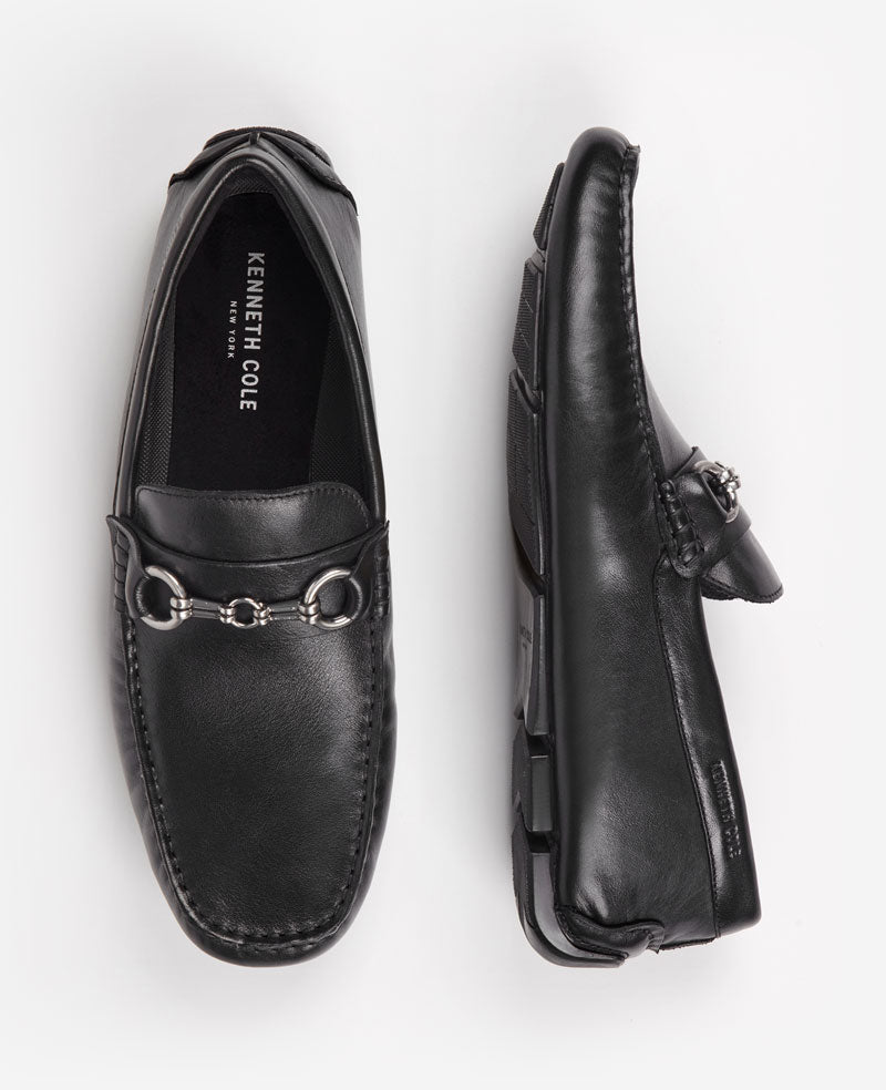 Kenneth Cole Reaction Theme Bit Driver mocassini neri in pelle
