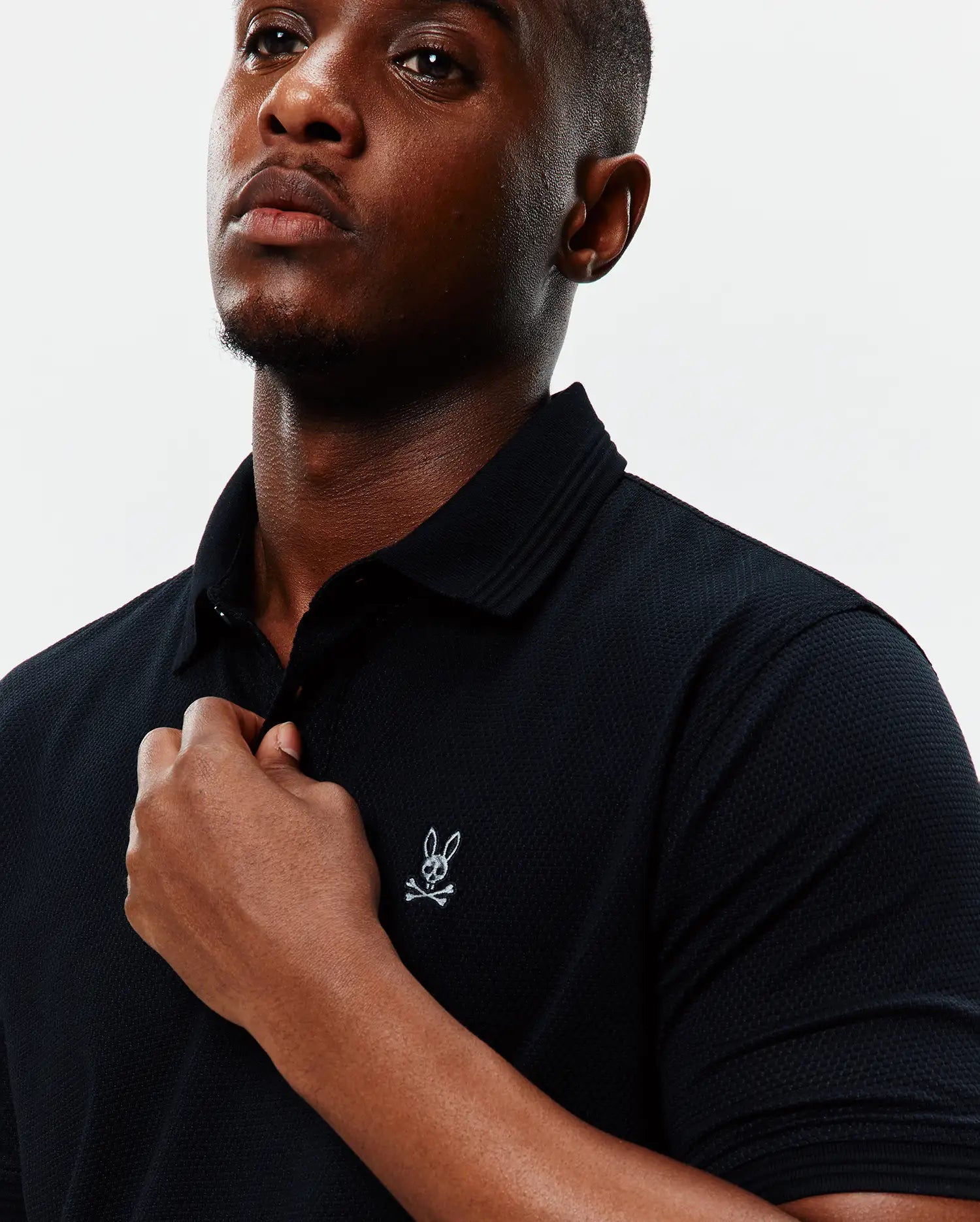 Psycho Bunny Men's Polos Tiernan Lightweight Pique polo uomo nera vestibilità regular