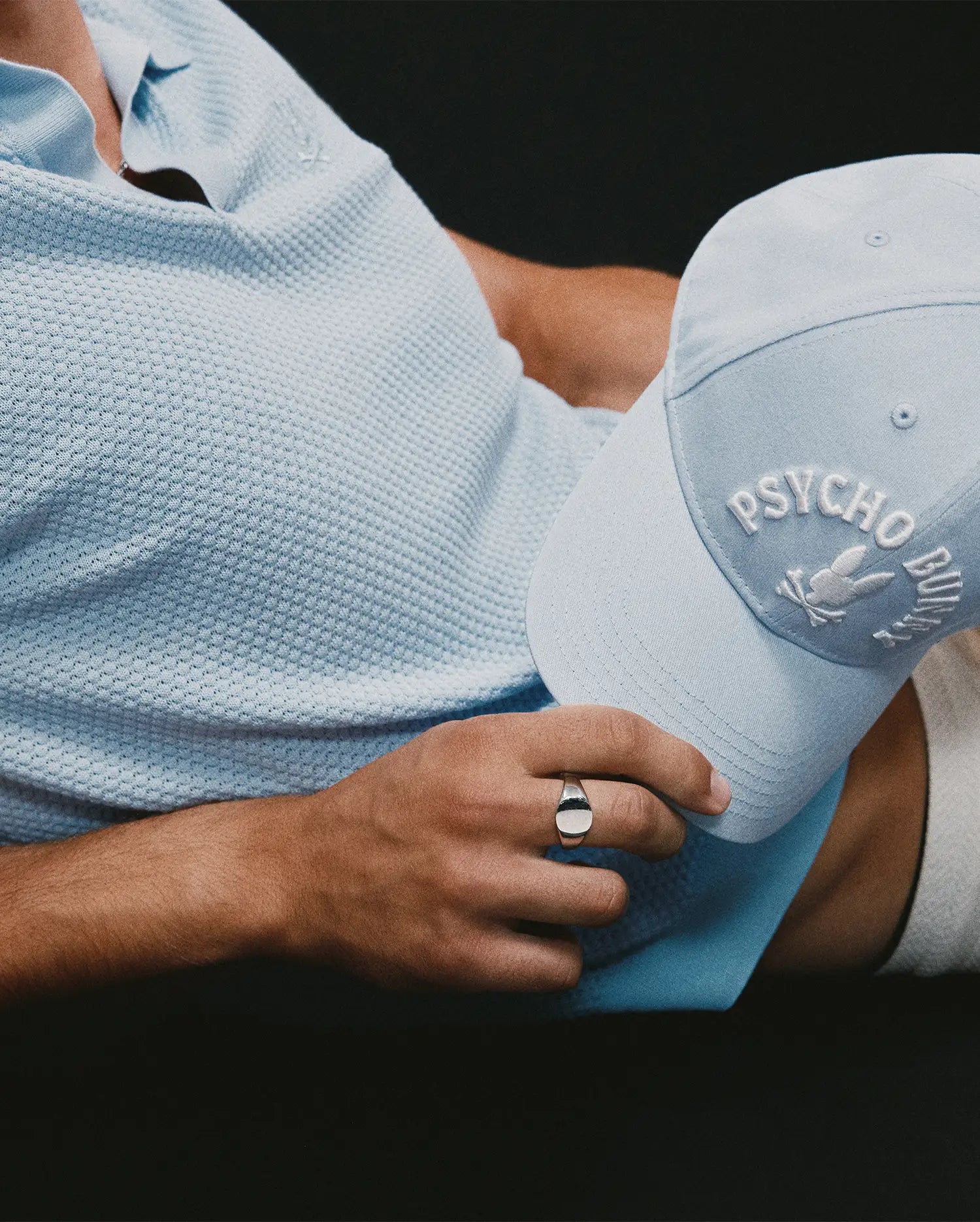 Psycho Bunny Accessories Ambrose Graphic Baseball Cap cappellino blu
