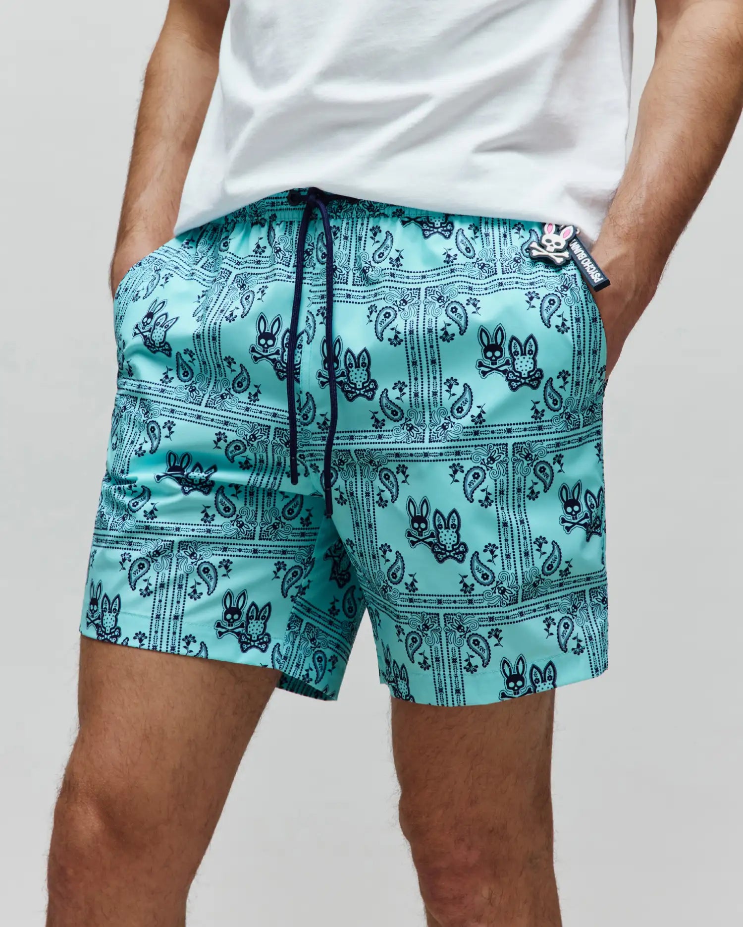Psycho Bunny Men's Swimwear Luke Swim Trunk 6" costume uomo stampa paisley