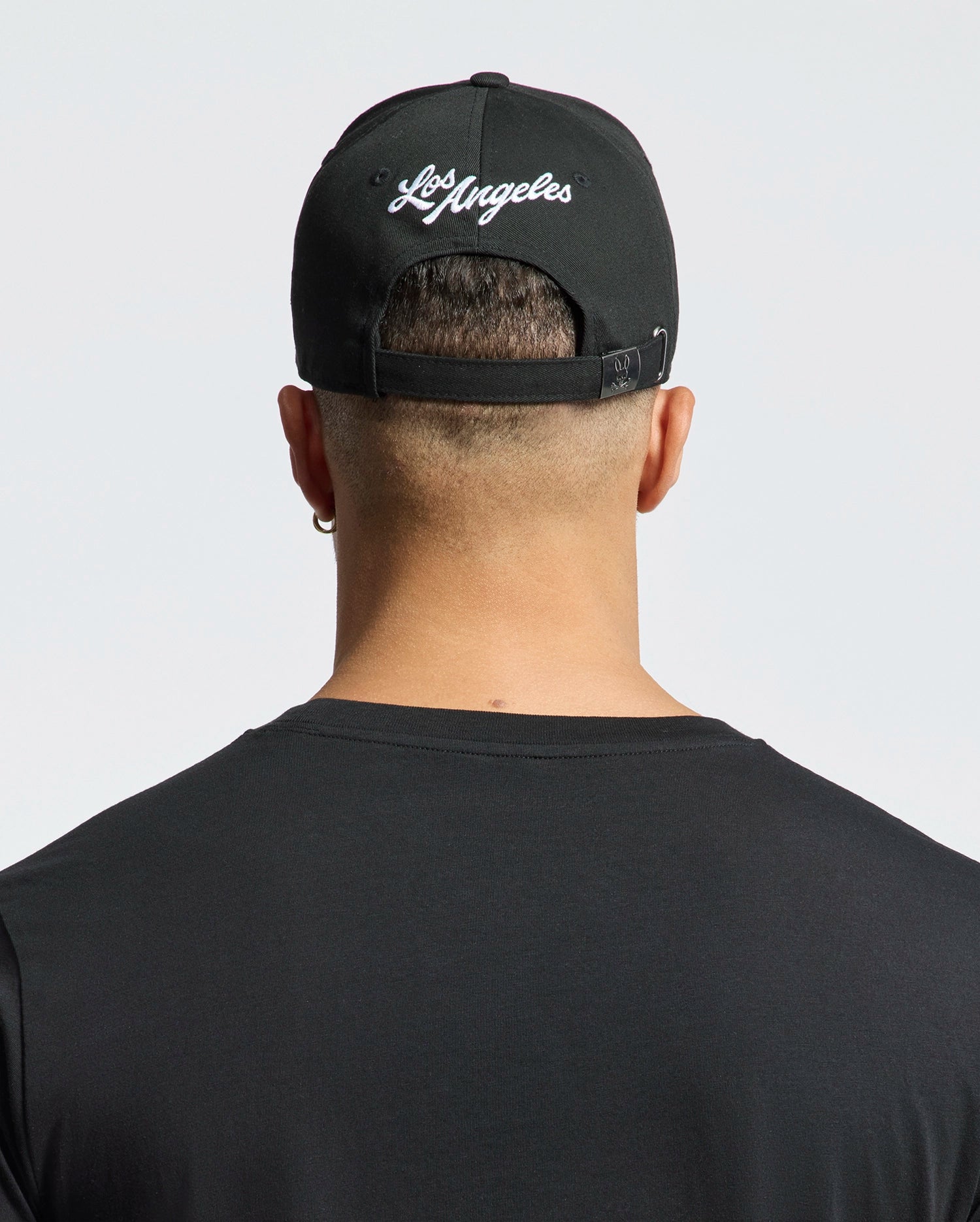 Psycho Bunny Accessories Men's Los Angeles Baseball Cap cappellino nero in cotone