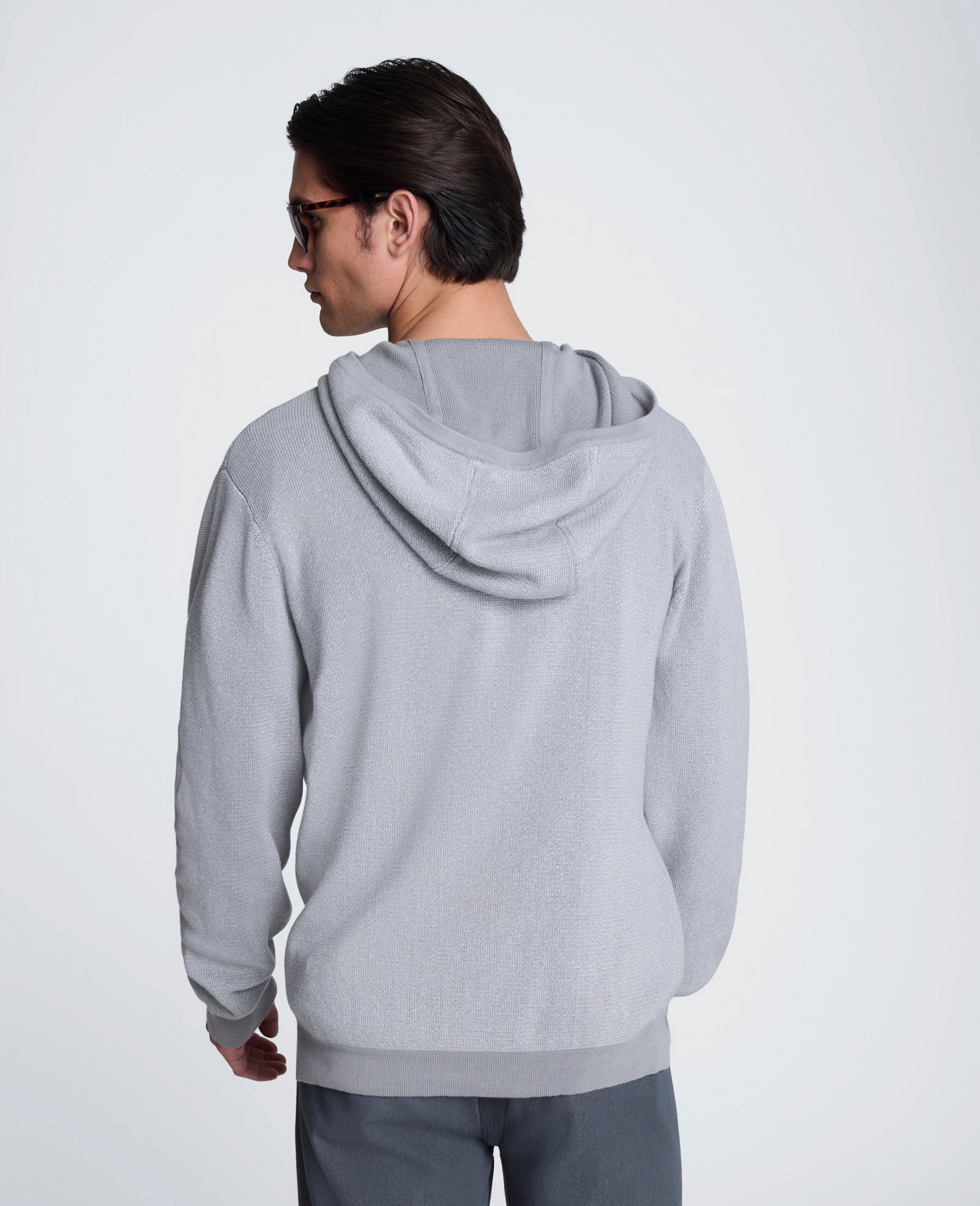 Kenneth Cole Reaction Clothing Sweater Hoodie felpa grigio bianco S