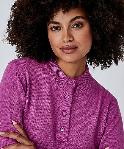 Damart Prêt-à-porter Maglione collo alto abbottonato viola malva 40