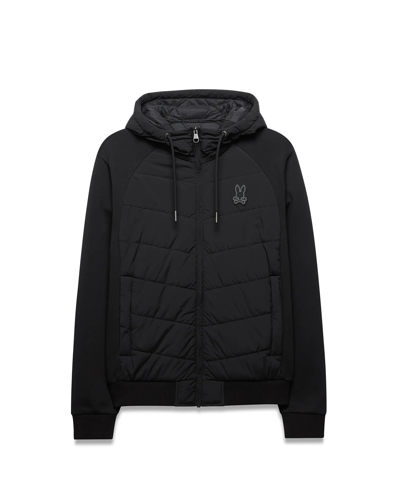 Psycho Bunny Jackets Gordley Mix Media Jacket giacca nera con cappuccio