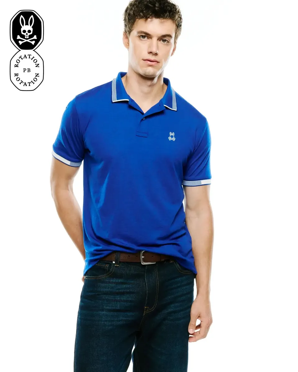 Psycho Bunny Men's Polos Timmy Performance polo blu regular