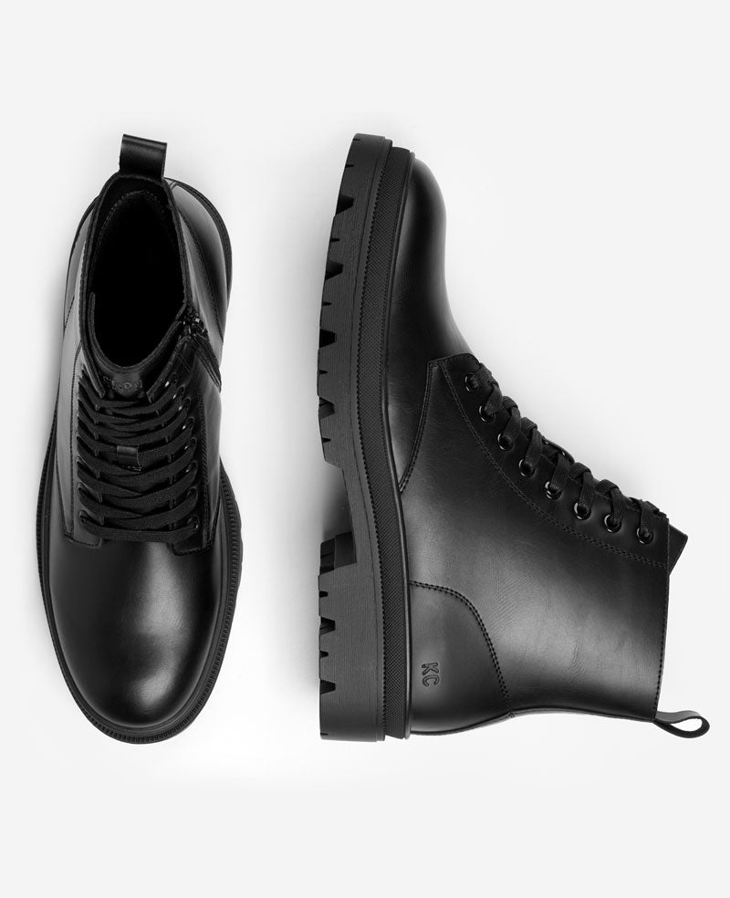 Kenneth Cole Reaction Petro stivale nero stringato con suola carrarmato