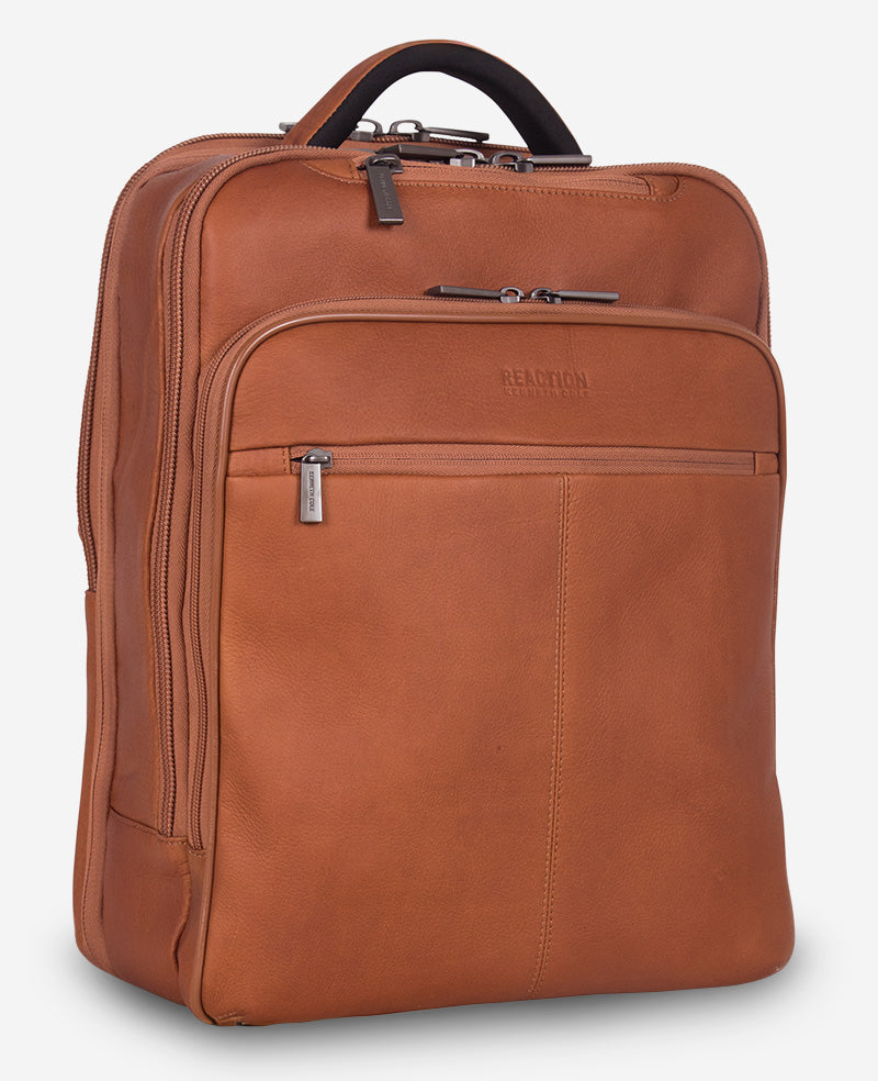Kenneth Cole Reaction Luggage Colombian Leather Backpack zaino cognac taglia unica in pelle