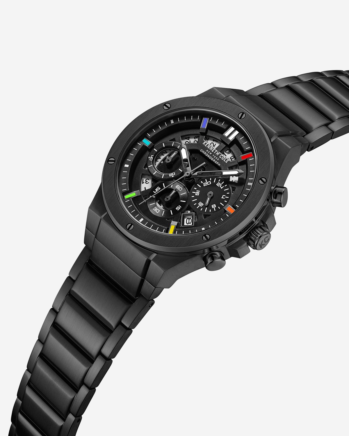 Kenneth Cole Reaction Watches Classic Bracelet Watch With Date Disc orologio nero