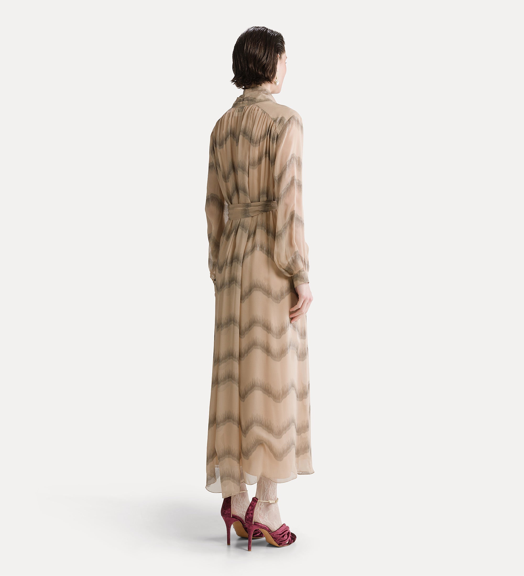 Forte abiti Nuages d'argent abito in chiffon di seta