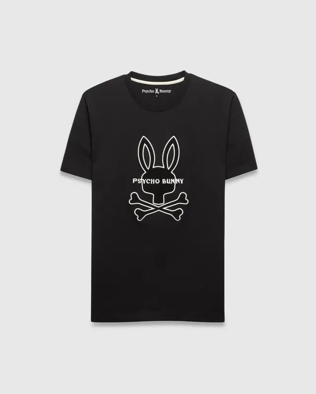 Psycho Bunny Men's Tees Craig Graphic Tee T-shirt nera cotone