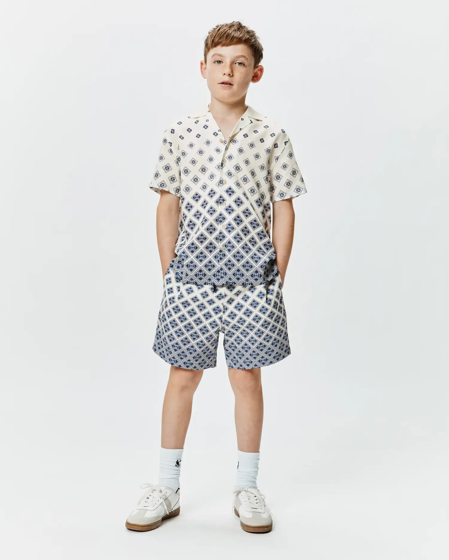 Psycho Bunny Kids Tees KIDS TOBIAS TENCEL SHIRT KT0300030 camicia bianca in Tencel