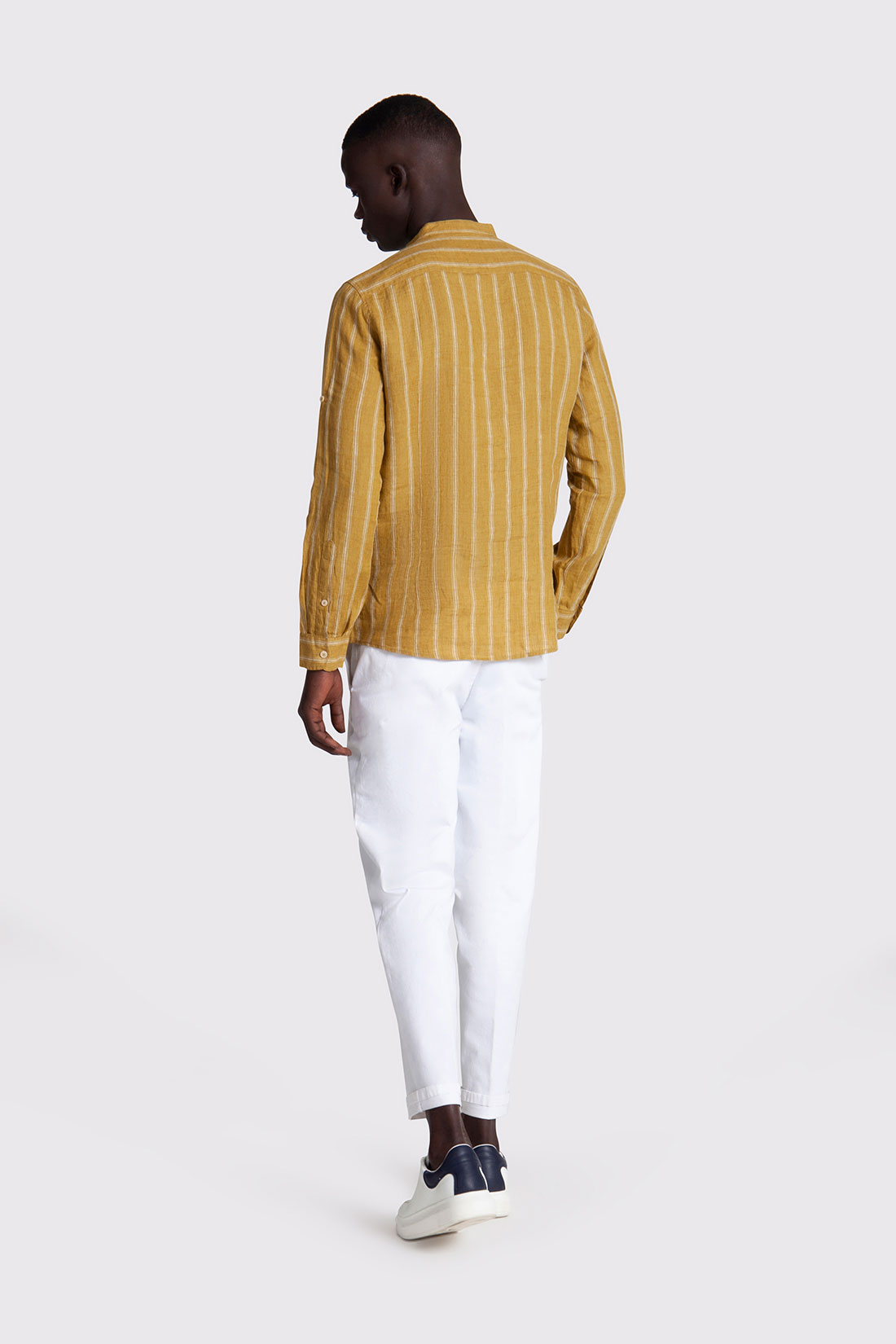 Markup Uomo Camicie Camicia coreana lino rigata camicia uomo