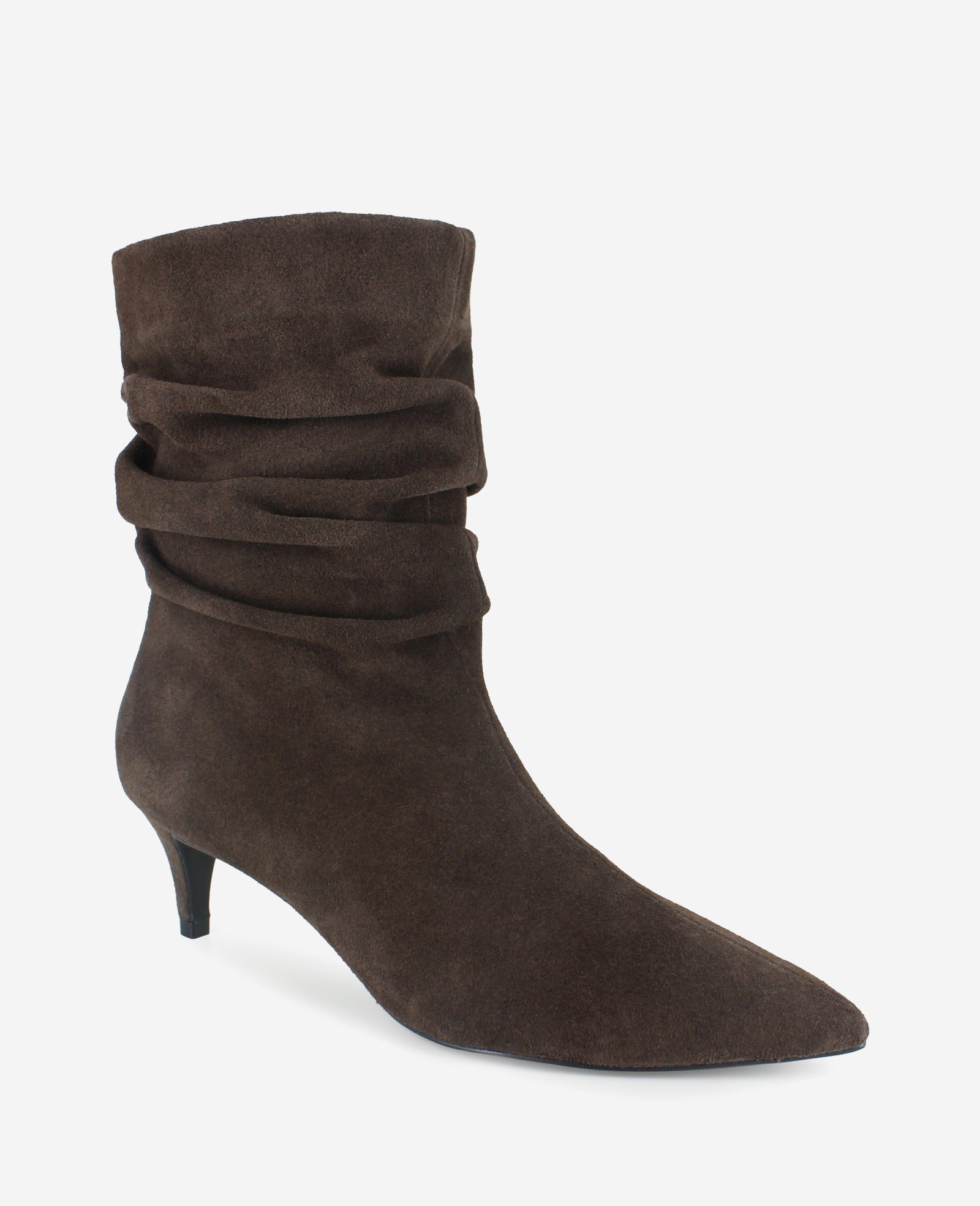 Kenneth Cole Reaction Shoes Marsha Suede Kitten Heel Bootie stivaletti scamosciati marroni