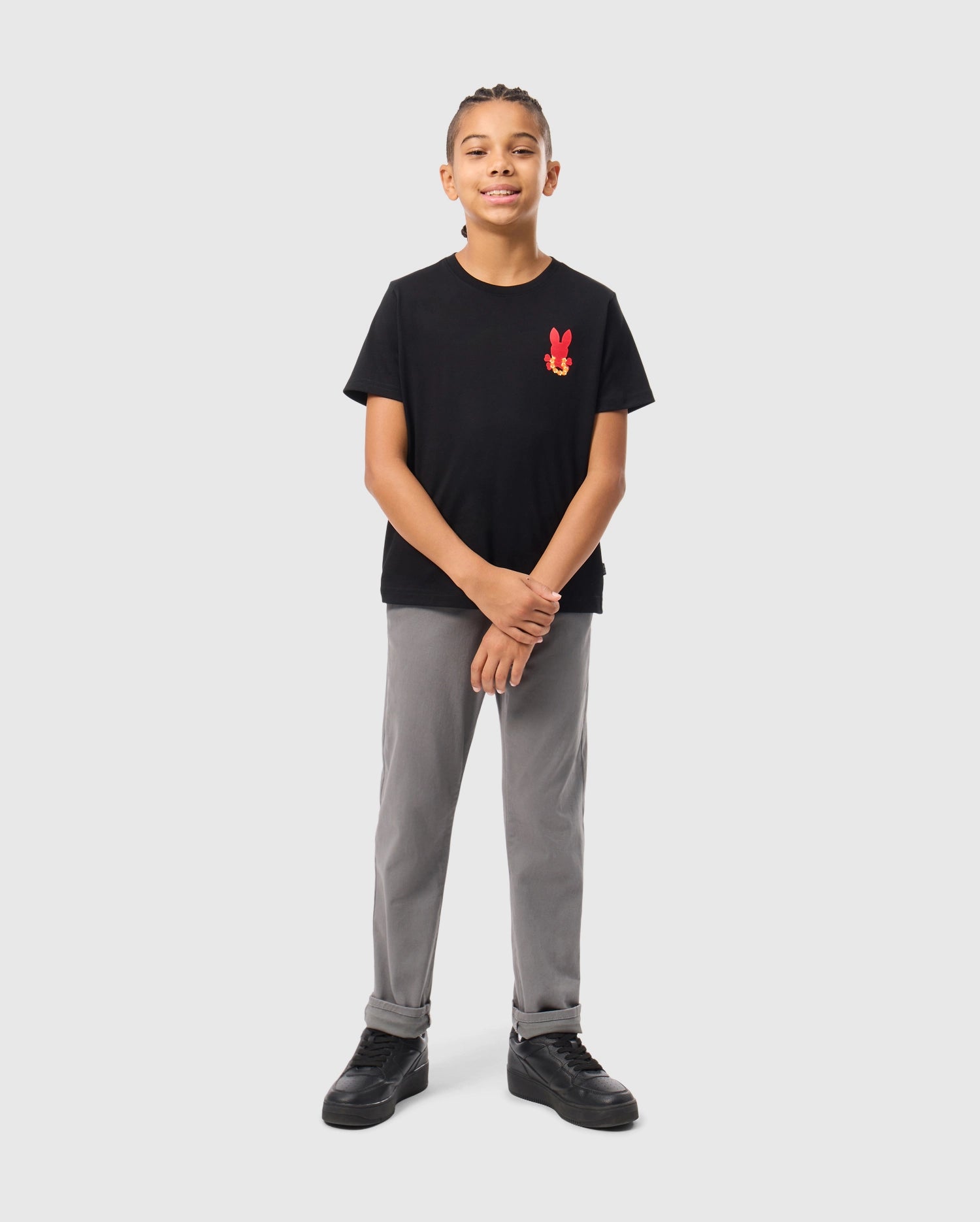 Psycho Bunny Kids Tees Hawaii City Tee maglietta nera bambini cotone Pima