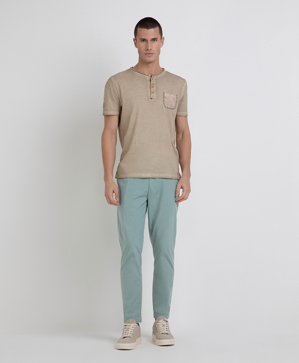 Markup Uomo Felpe & T-shirt Serafino jersey tinto freddo con taschino