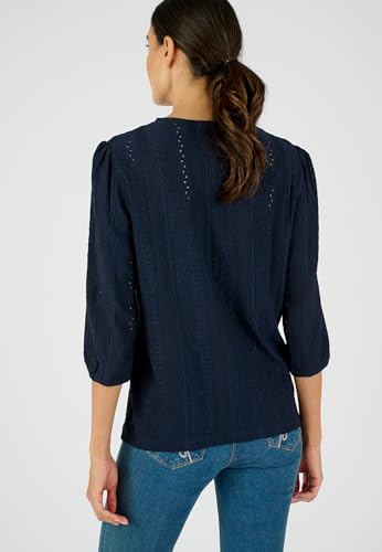 Damart Prêt-à-porter Top maglia jacquard traforato ricamato