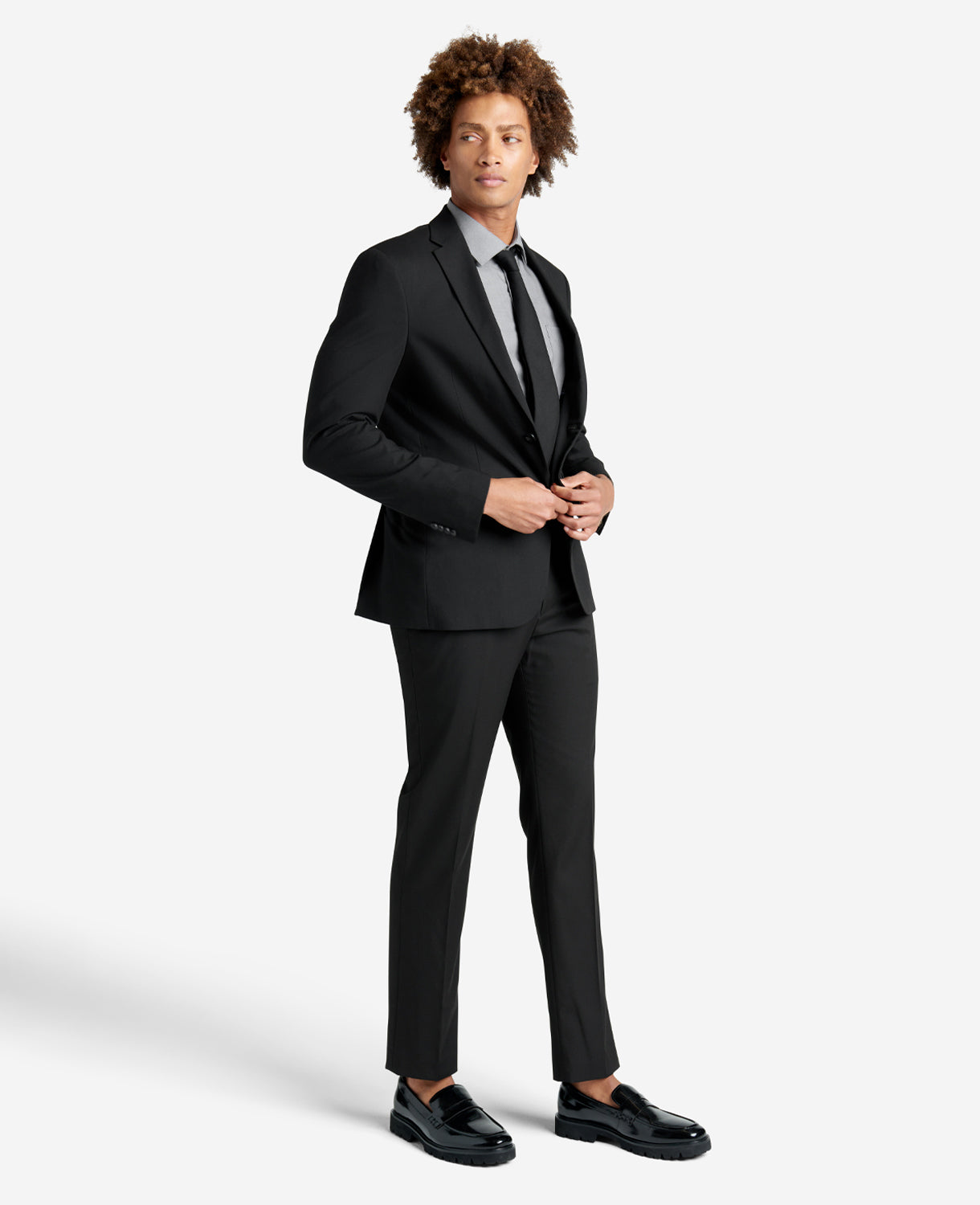 Kenneth Cole Reaction Clothing Slim-Fit Button-Down Stretch Dress Shirt with TEK FIT camicia blu