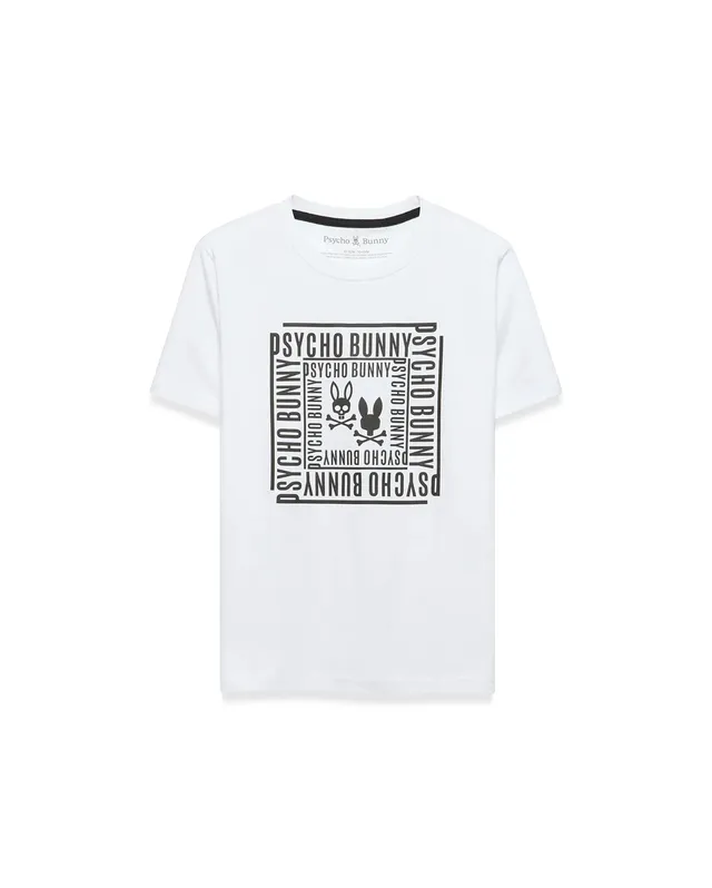 Psycho Bunny Kids Tees Raj Pima Graphic Tee t-shirt bambini bianca cotone Pima