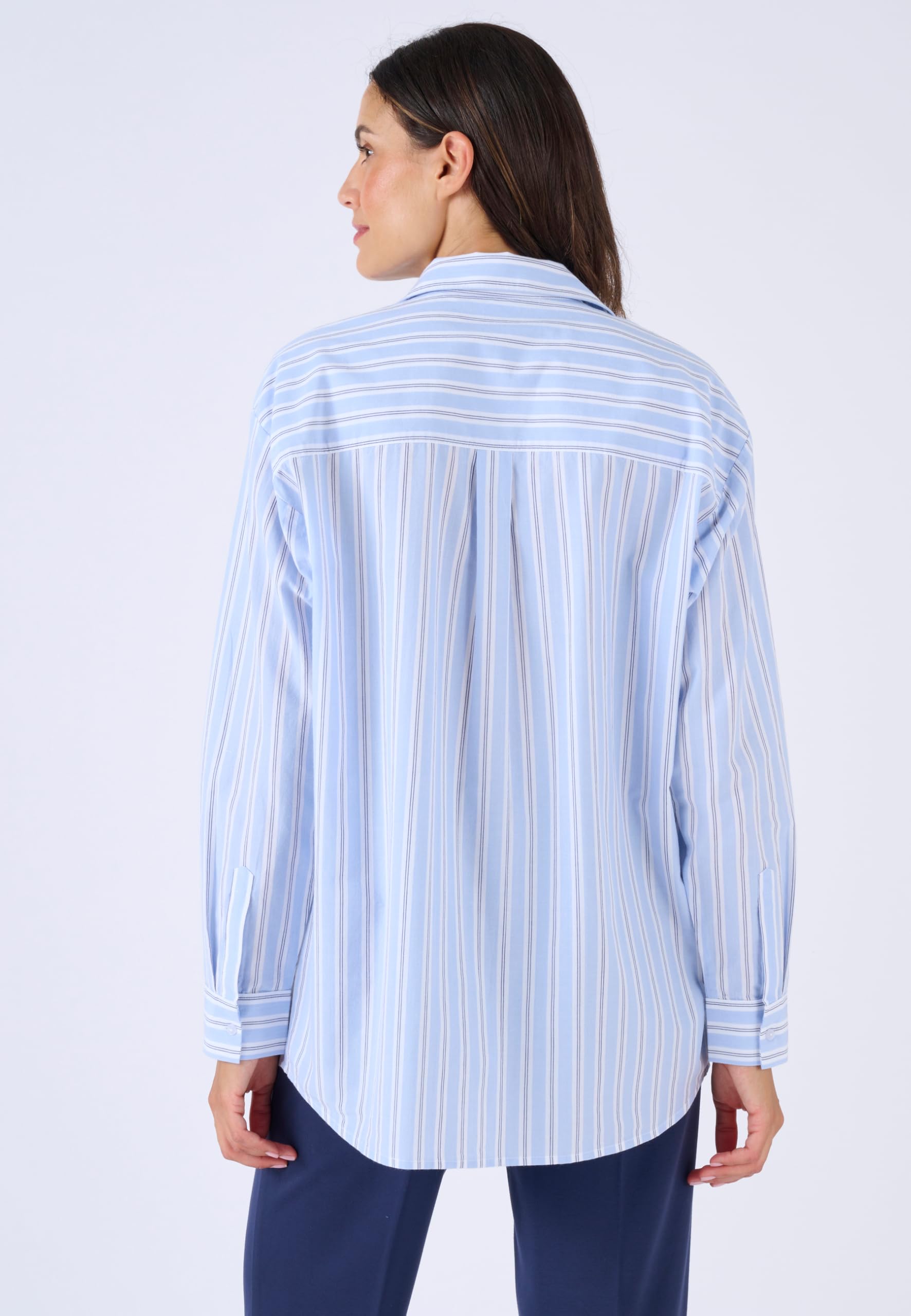 Damart Prêt-à-porter Camicetta a righe in popeline camicia taglie 48, 50, 56 in cotone biologico