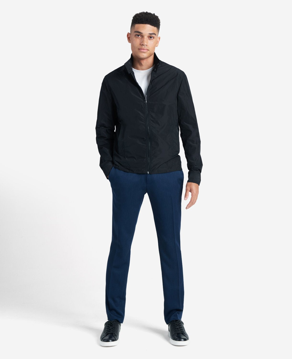 Kenneth Cole Reaction Clothing Slim-Fit Stretch Dress Pant pantaloni eleganti blu elasticizzati