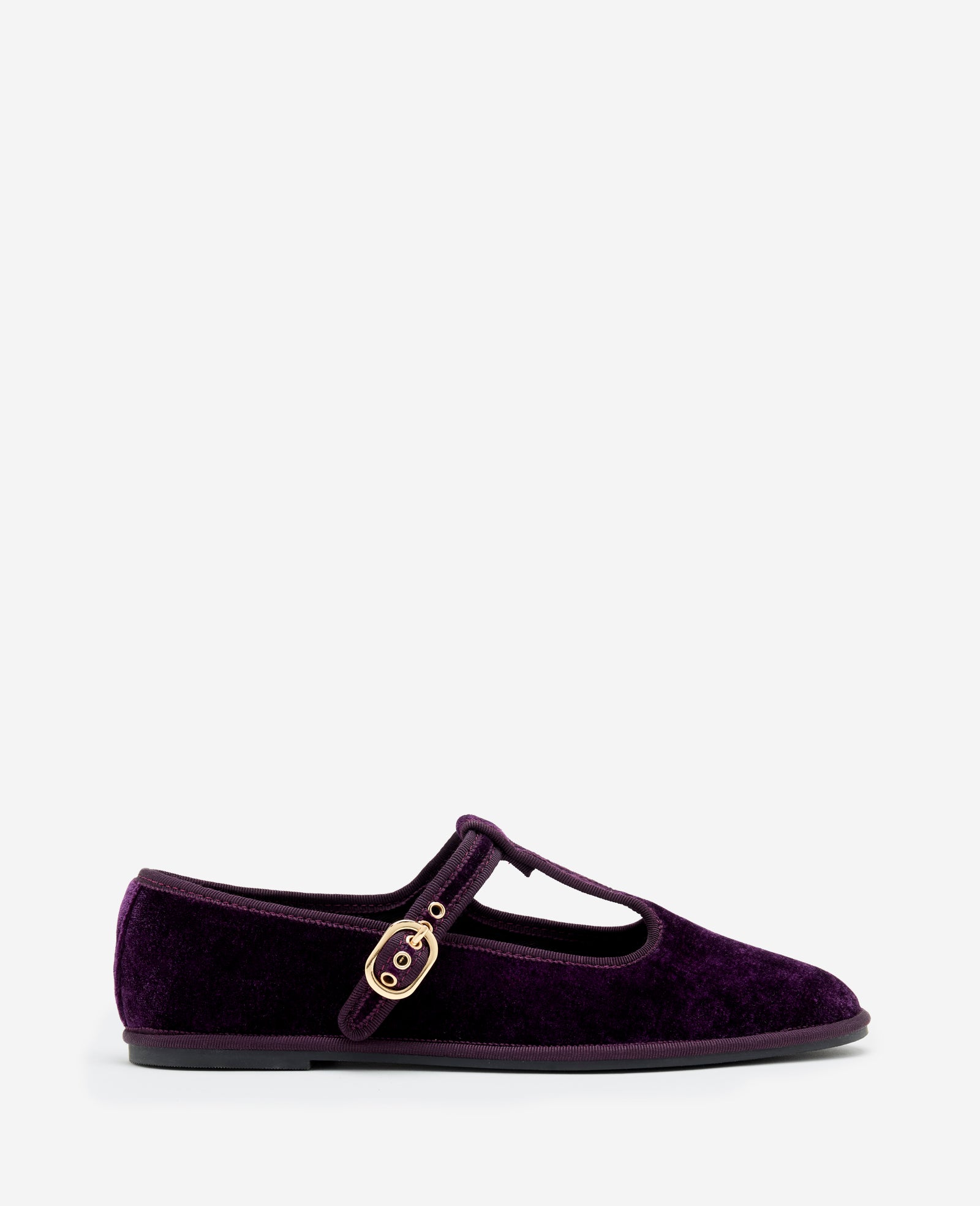 Kenneth Cole Reaction Verona Velvet T-Strap Mary Jane ballerine prugna velluto