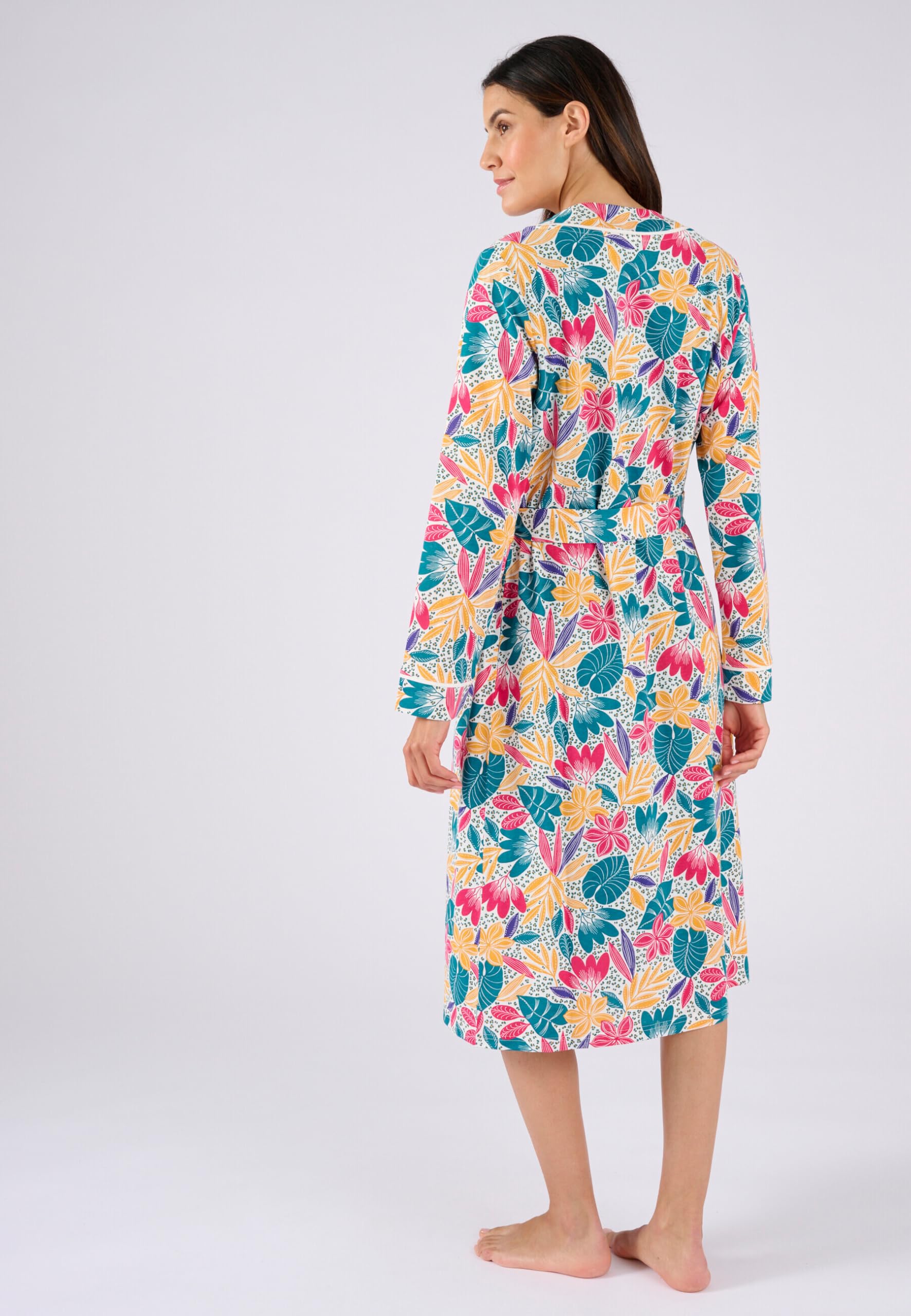 Damart Homewear Vestaglia in jersey di cotone stampa tropicale