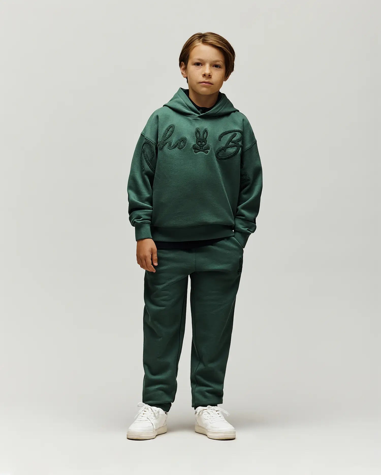 Psycho Bunny Kids Bottoms Tate pantaloni felpa chenille Garden Topiary