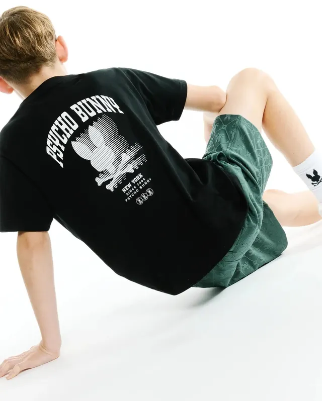Psycho Bunny Kids Tees KIDS NATHANIEL BACK GRAPHIC TEE KT0200236 t-shirt nera