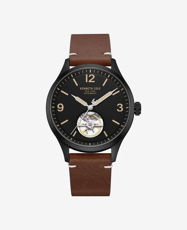 Kenneth Cole Reaction Open Heart Automatic Bracelet Watch orologio marrone automatico