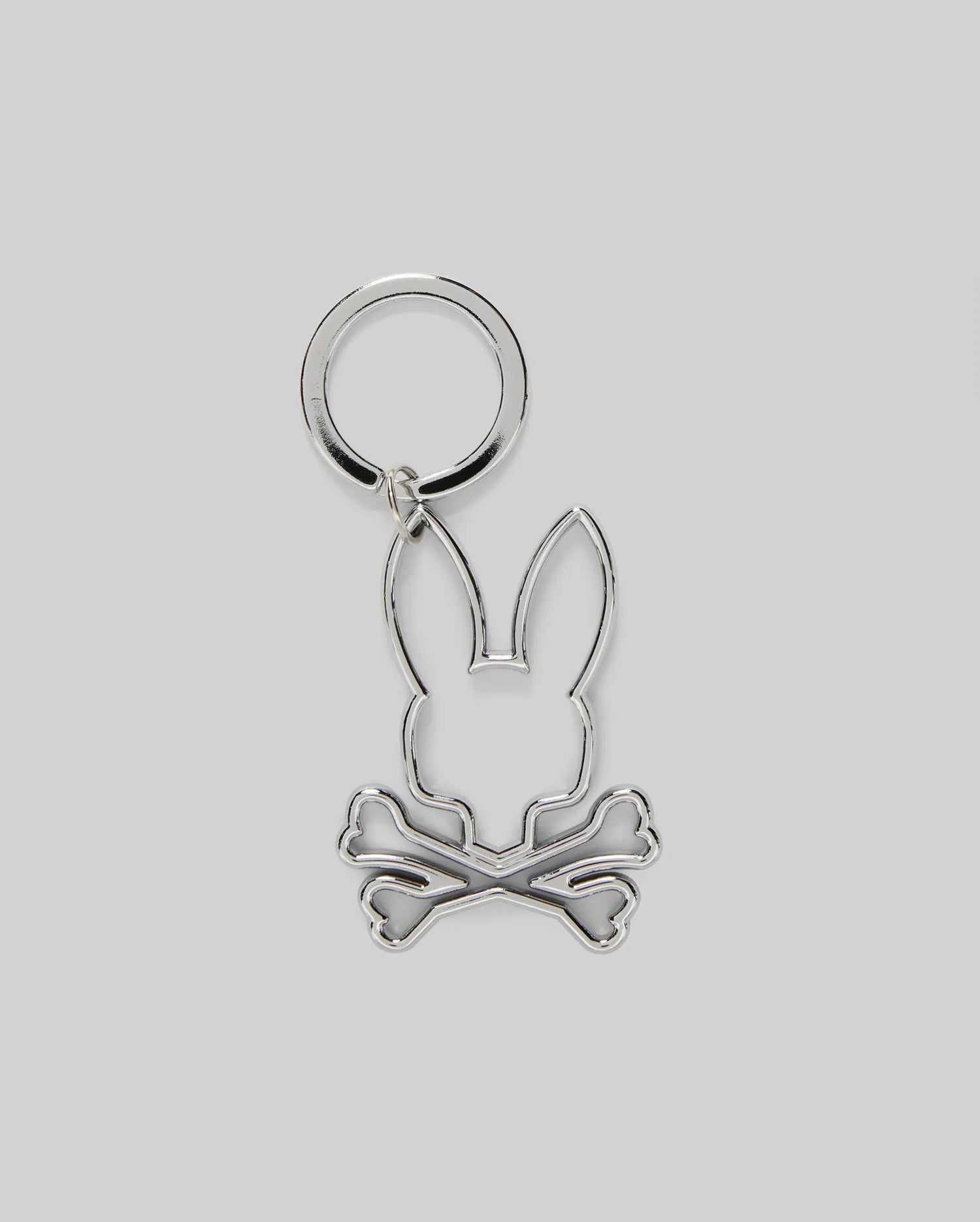 Psycho Bunny Accessories Outline Bunny Keychain B6A565E200 portachiavi argento