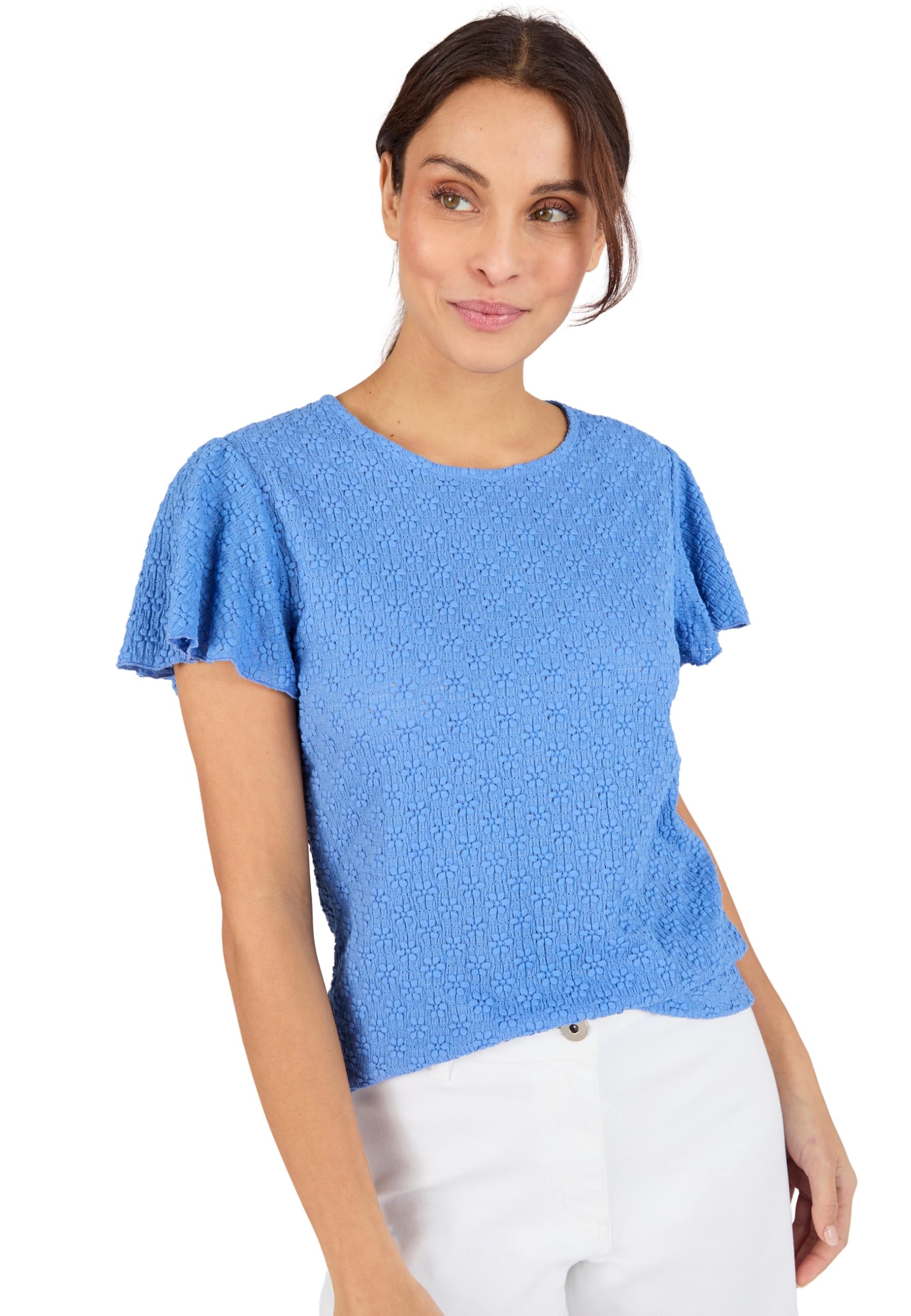 Damart Prêt-à-porter Maglia Jacquard Rilegata Donna 38-40 Rosa Fucsia