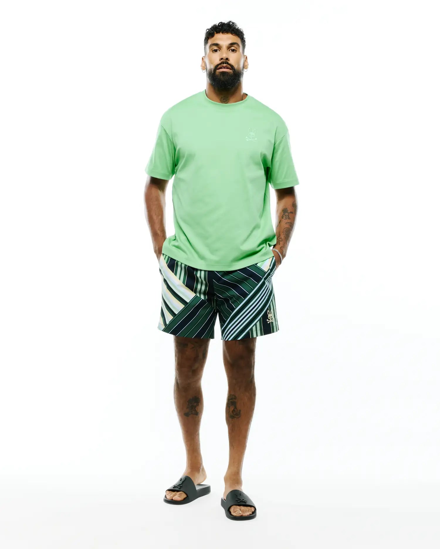 Psycho Bunny Oscar MT0200217 maglietta verde 100% Pima oversize