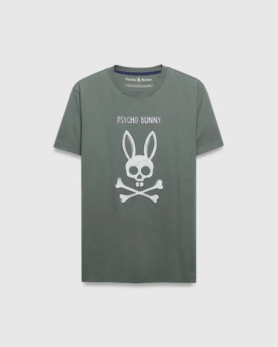 Psycho Bunny Big & Tall Adler Graphic Tee maglietta verde cotone Pima