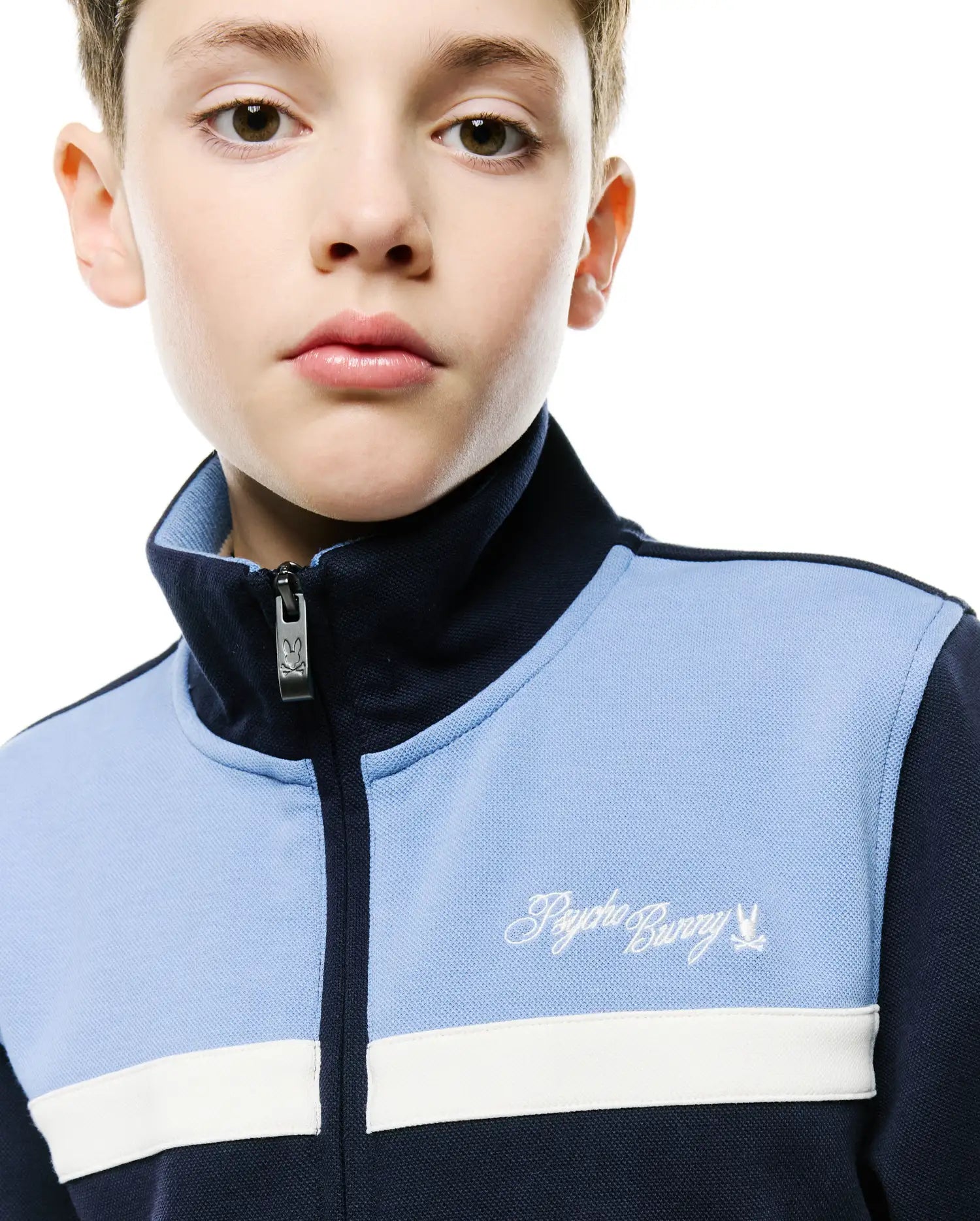 Psycho Bunny Kids Outerwear KIDS' JACQUES PIQUE TRACK JACKET KT0500118 giacca blu