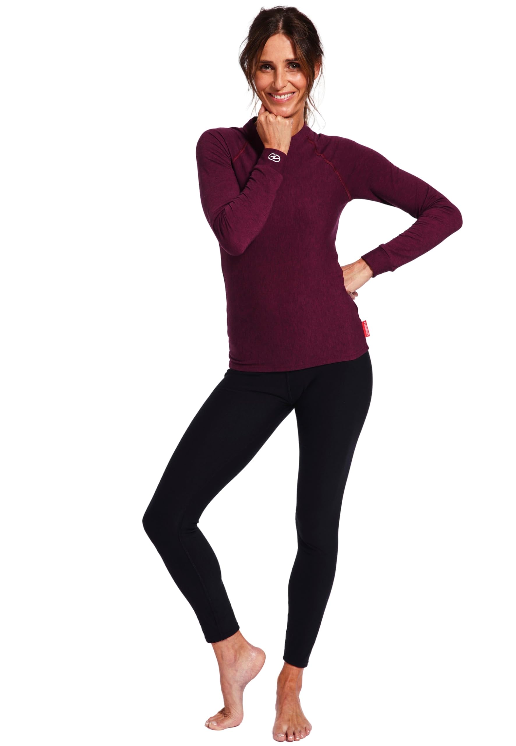 Damart Thermolactyl Maglietta Comfort 4 girocollo donna viola melange