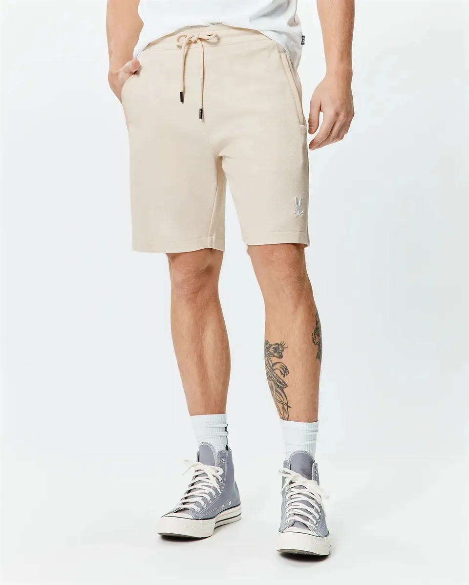 Psycho Bunny Men's Shorts Keith Short 8" MB0900045 bermuda Sandshell in cotone