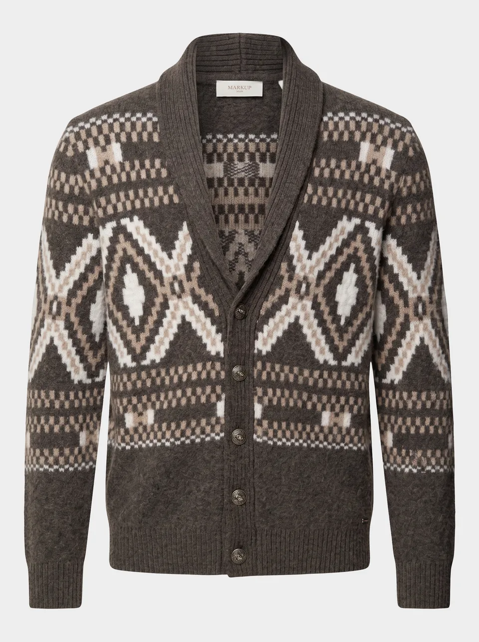 Markup Uomo Maglieria Cardigan Mouliné Jacquard Etnico cardigan
