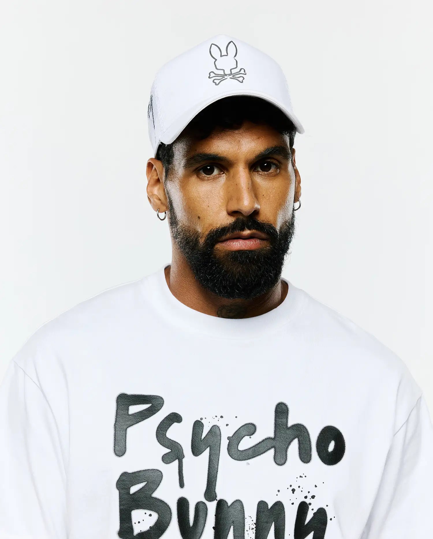 Psycho Bunny Accessories Duncan Trucker Cap cappellino bianco in rete