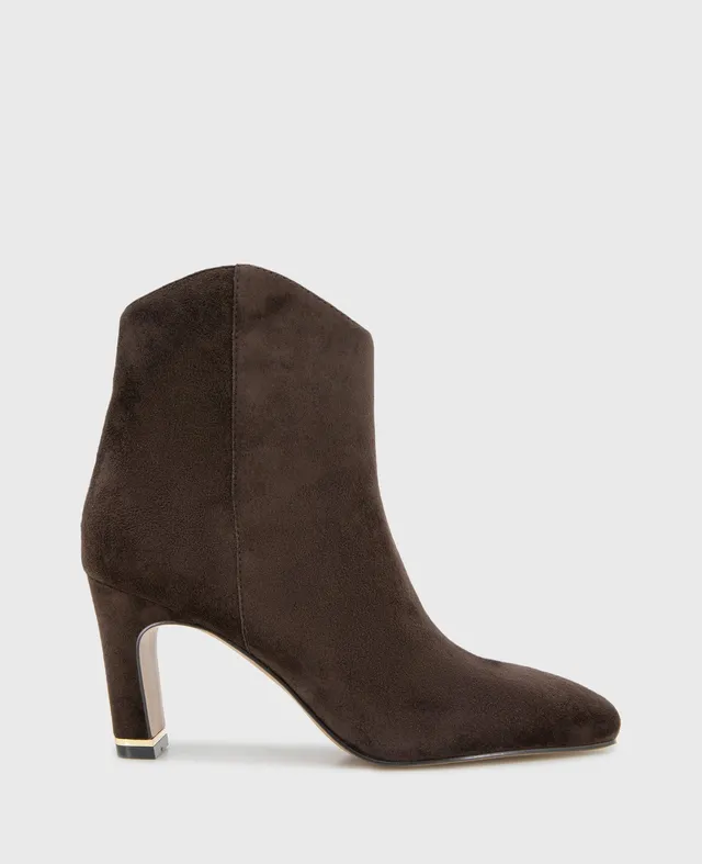 Kenneth Cole Reaction Grizelda Suede Heel Boot stivaletti Chocolate in camoscio
