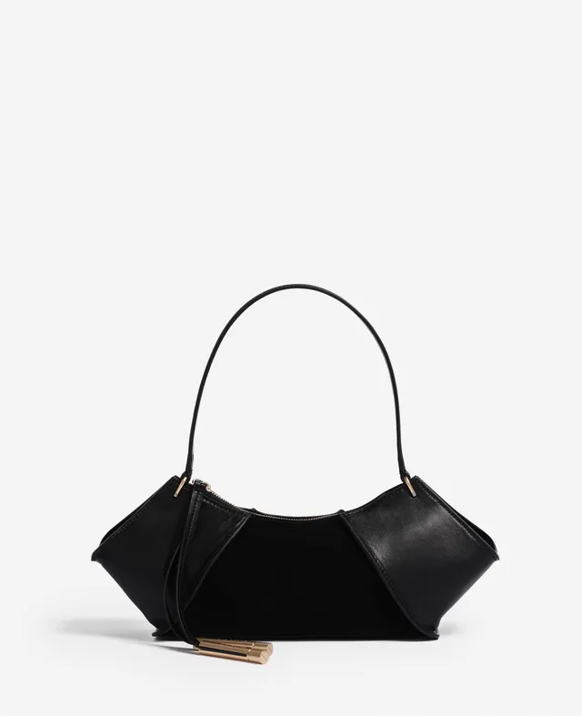 Kenneth Cole Reaction Bags Crosby Suede Shoulder Bag borsa nera in pelle