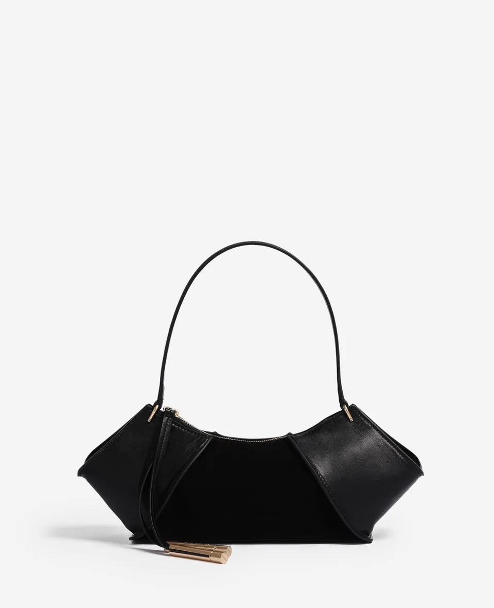 Kenneth Cole Reaction Bags Crosby Suede Shoulder Bag borsa nera in pelle