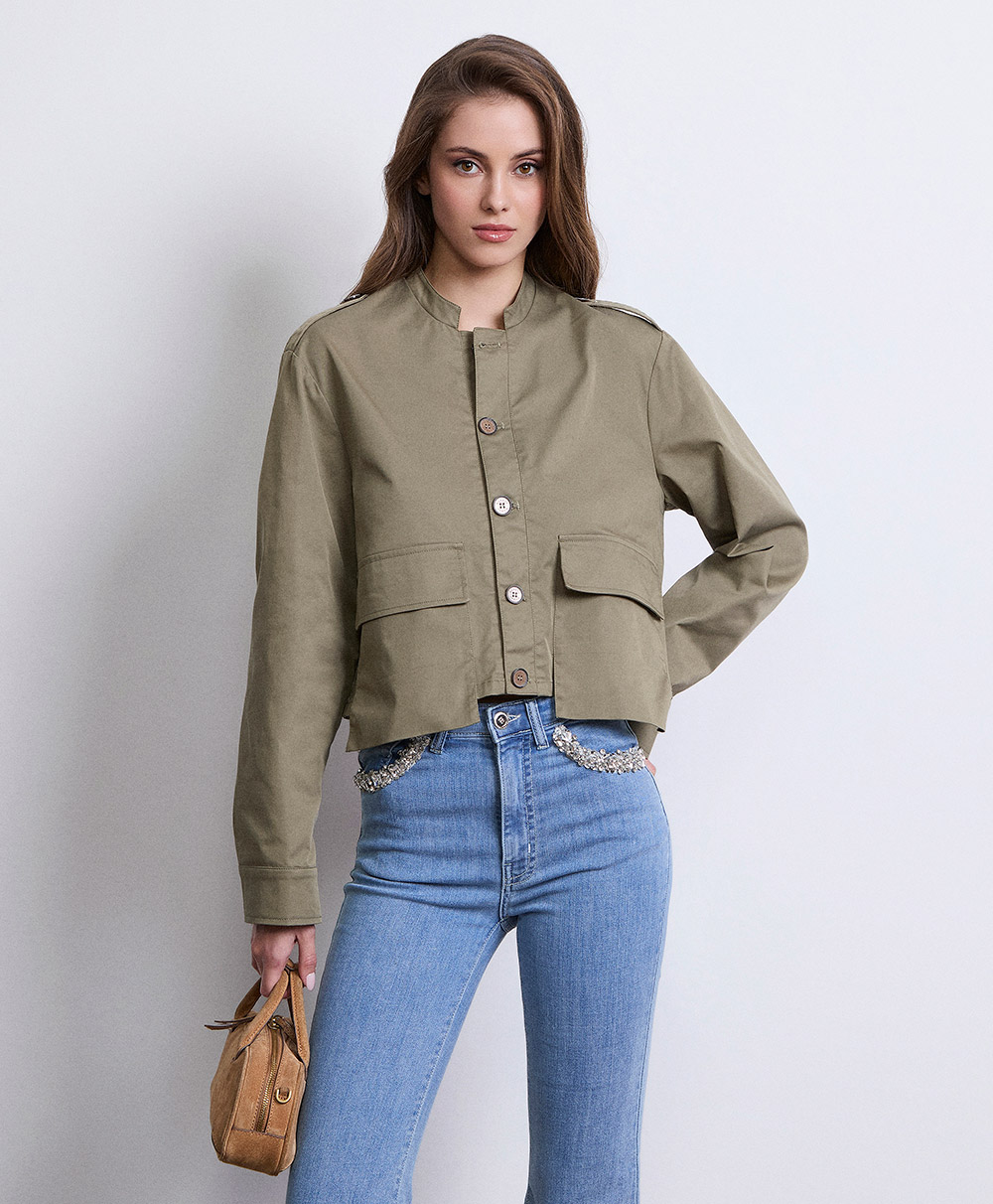 Markup Donna Giacche & Giubbotti Giubbino crop in misto cotone