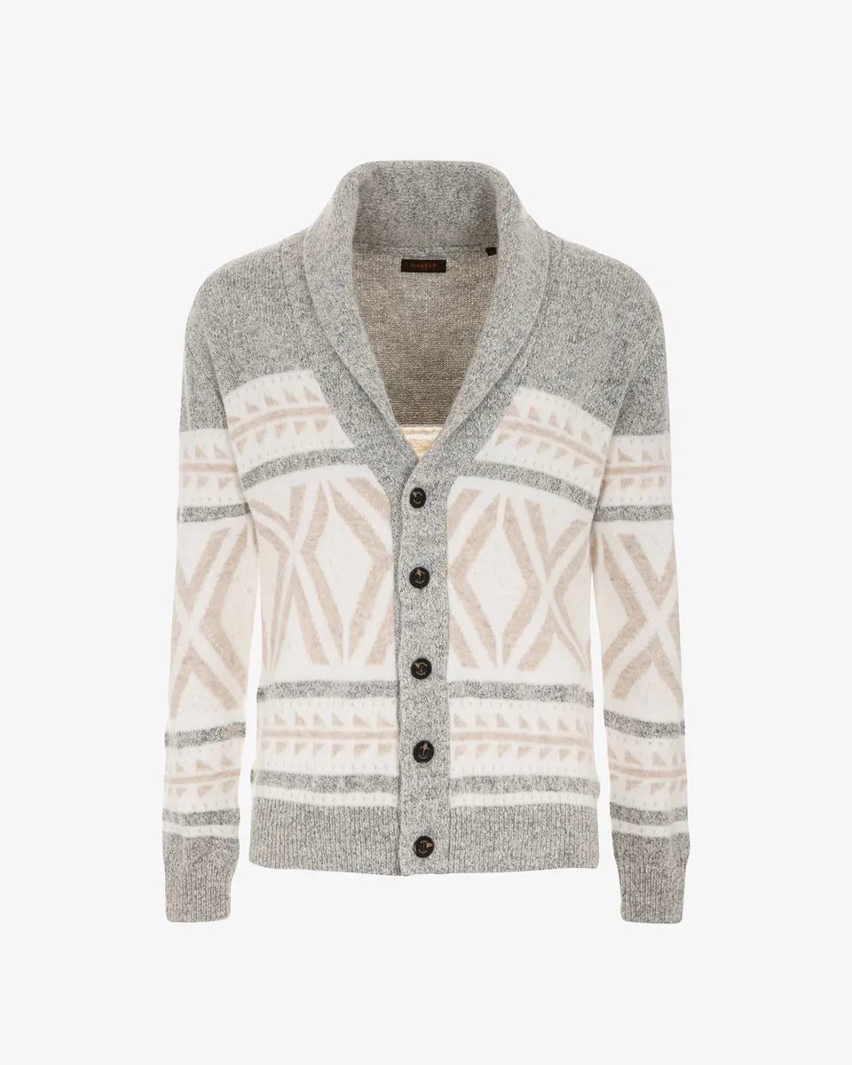 Markup Uomo Maglieria Cardigan sciallato disegno scandinavo uomo