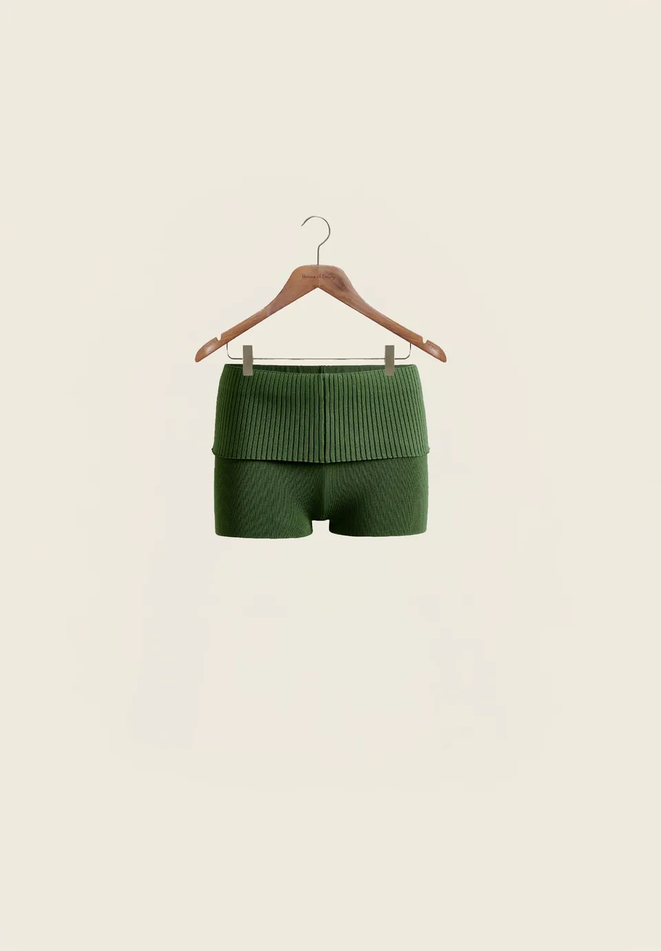 House Of Sunny Women's Shorts & Trousers ONE LOVE RIB HOTPANTS shorts a coste verdi UK 6-18