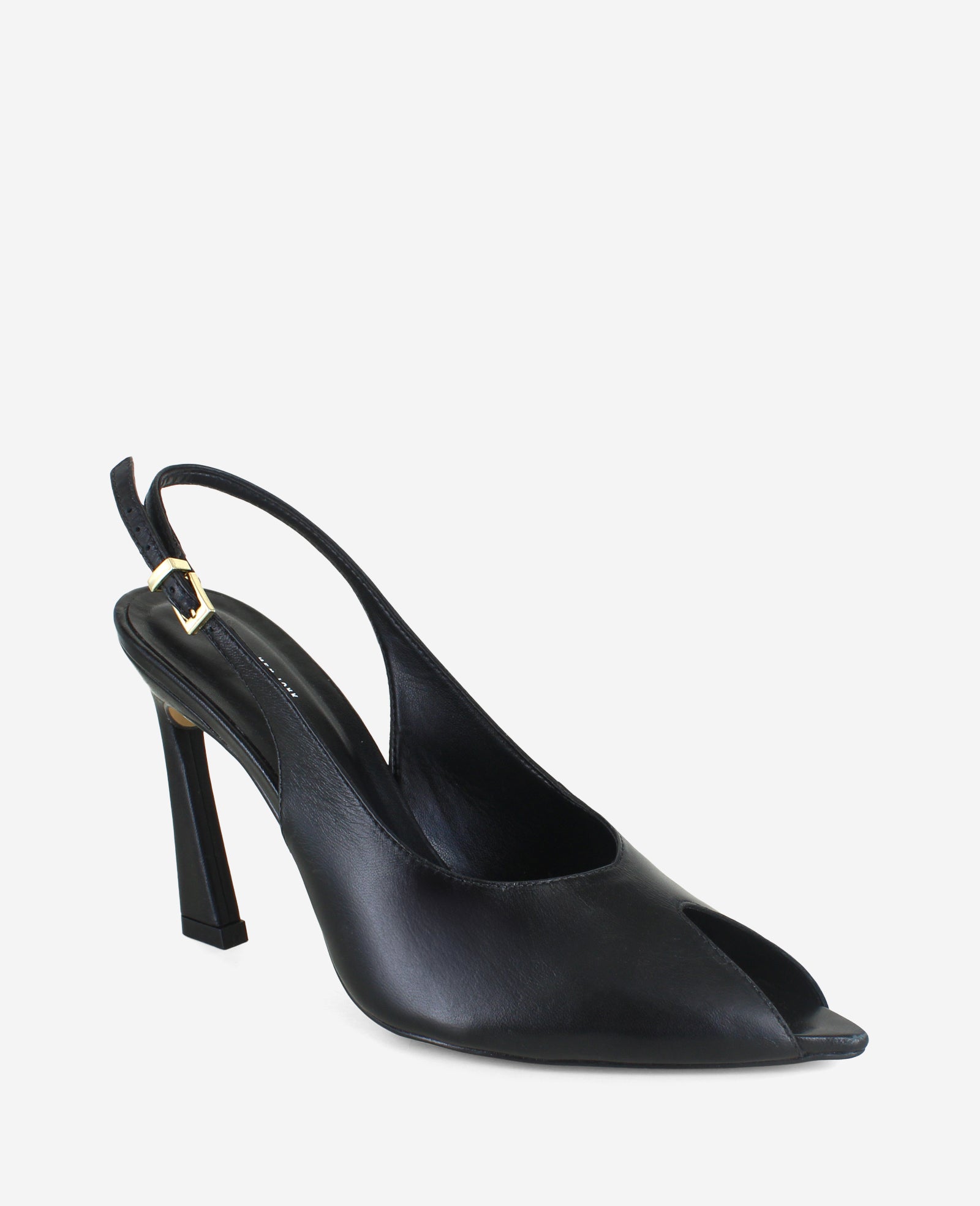 Kenneth Cole Reaction Shoes Priya Leather Peep Toe Slingback Heel décolleté nere in pelle