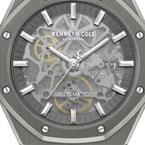 Kenneth Cole Reaction Watches Skeleton Automatic Nylon Strap Watch orologio Gunmetal automatico