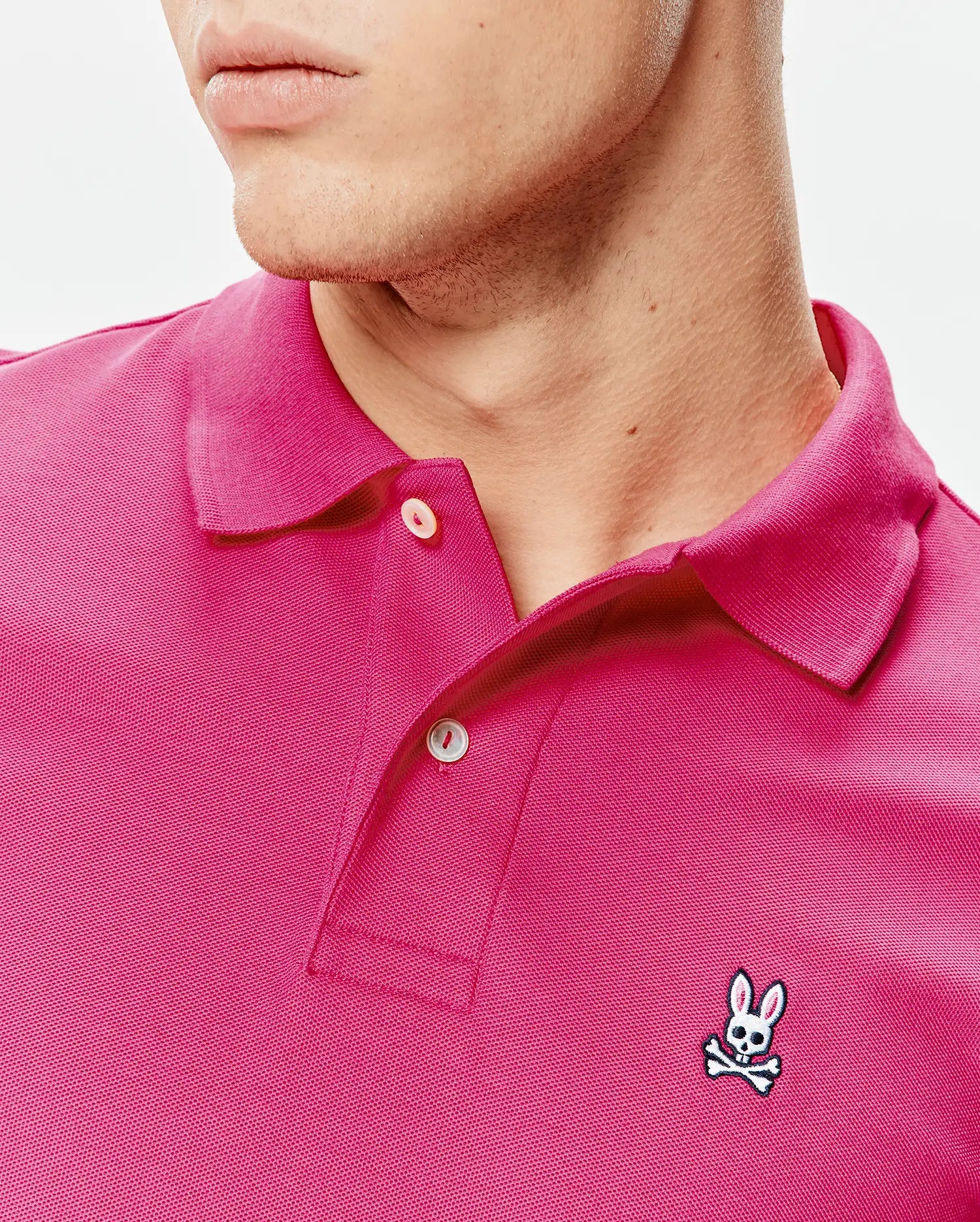 Psycho Bunny Men's Polos B6K001F200 polo Pink Yarrow cotone Pima