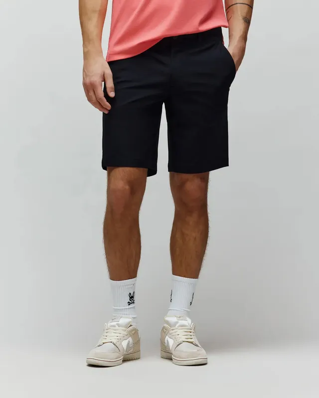 Psycho Bunny Men's Shorts MENS MAVERICK 10K STEP SHORT 9" - B6R969F200 shorts neri traspiranti